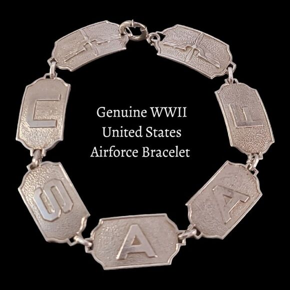 Vintage Sterling U.S. Army Air Forces USAAF Bracelet - Picture 1 of 8
